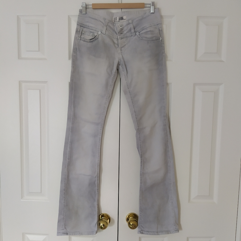 Light Denim Acid Wash Boot Cut Jeans